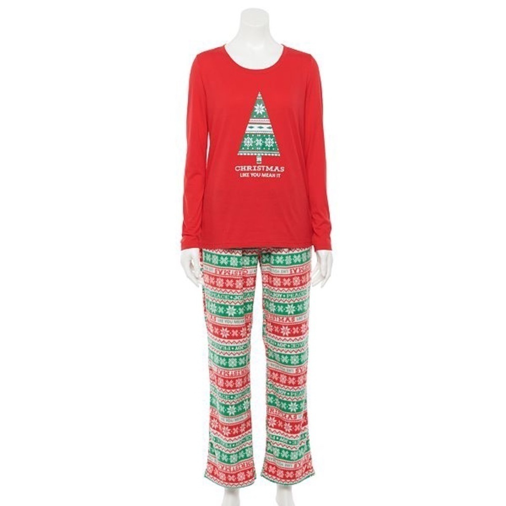 New Women's Christmas Holidays 2 Piece Pajamas Set
